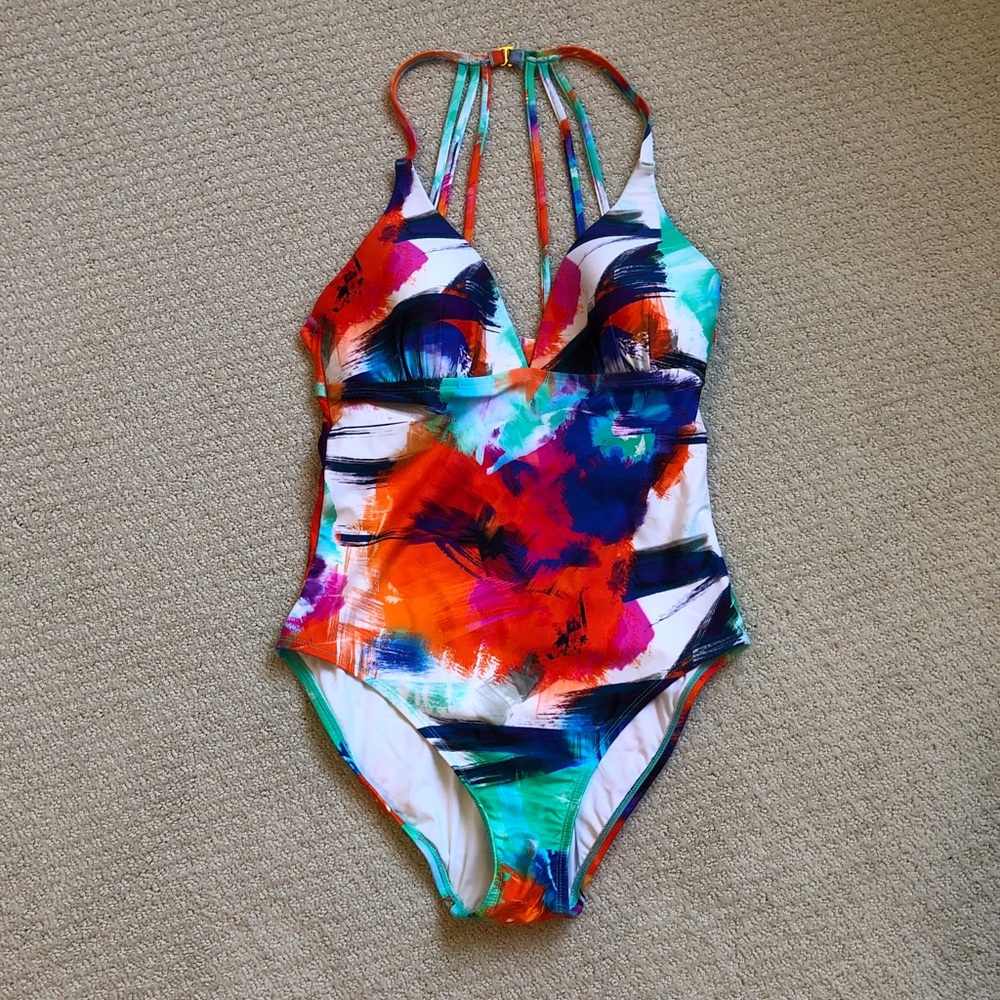 NWOT LaBlanca Multi-Strap Open Back 1 Piece Swim